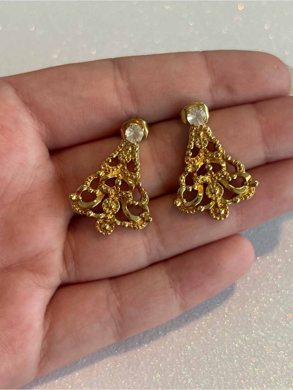 Vintage Christmas Tree Charm Earrings